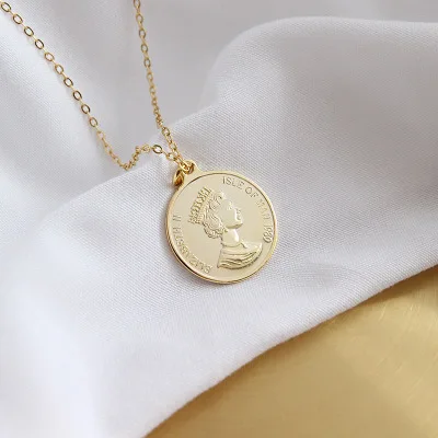 

2020Fashion Charm Pendant Necklaces For Women Gift Vintage Coin Gold Color Chains Necklace Statement Jewelry Wholesale