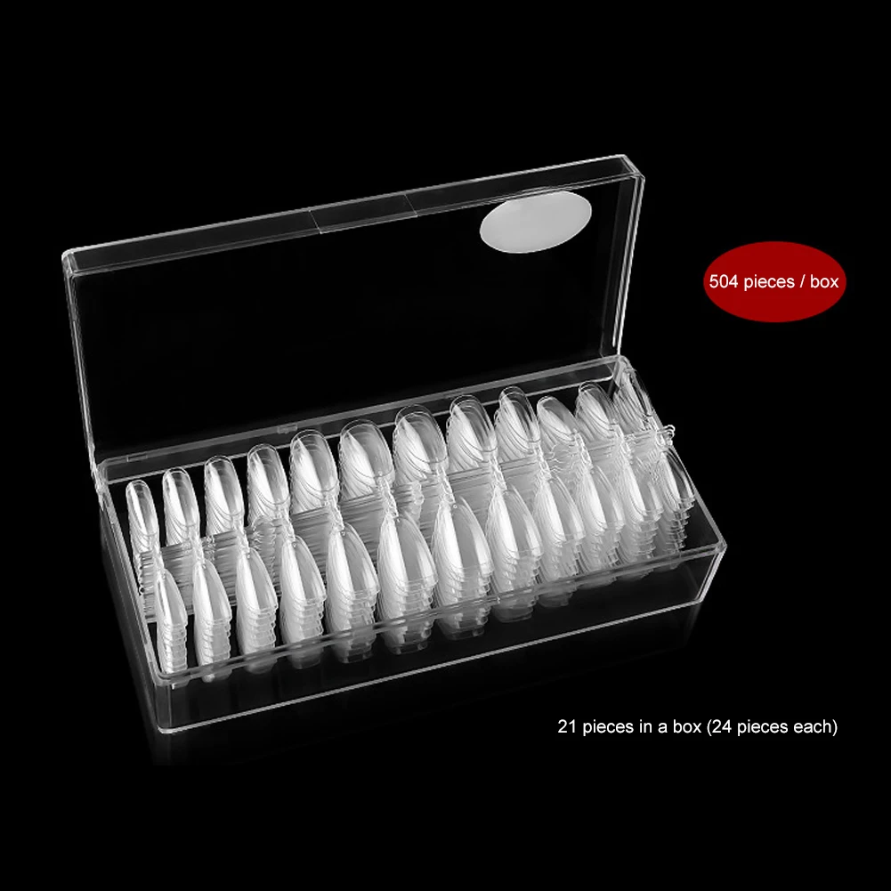 504 шт./кор. ногтей овальные ногти Бесплатная доставка ультра тонкий прозрачный не