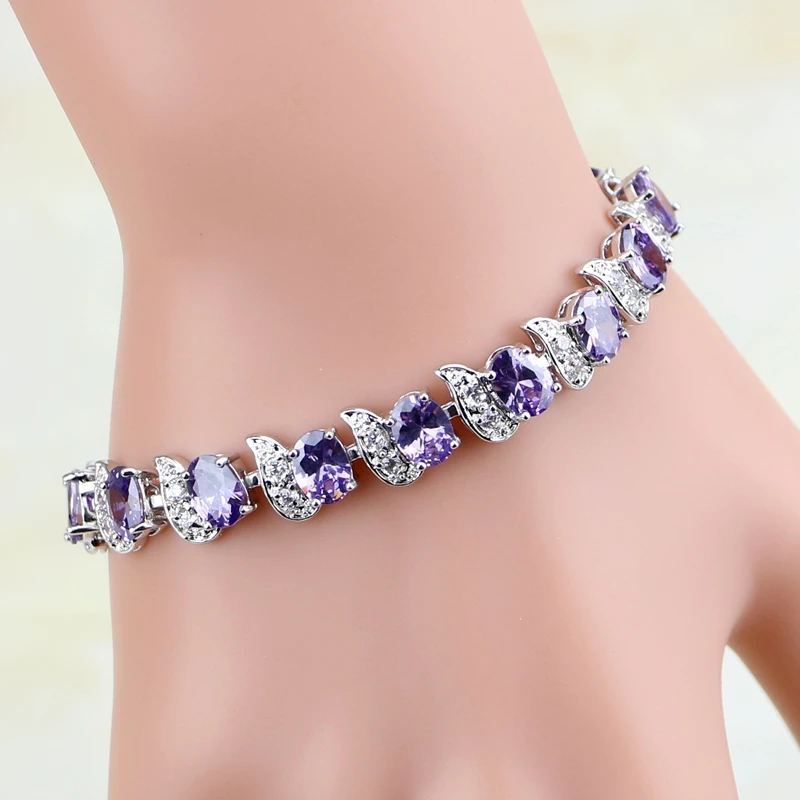 Женский браслет из серебра 925 пробы с белым фианитом|bracelets for|charm braceletcharm bracelets for women