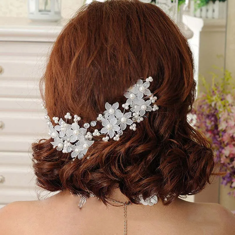 

Hair Ornament U Pin Crystal Rhinestone Pearl Headband Wedding Tiara Hair Band Bridal Hair Accessories Flower Girls Hairwear