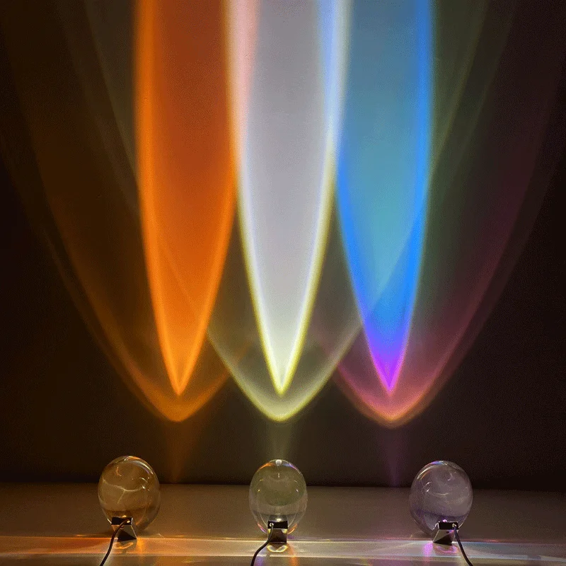Sky Eye Crystal Table Lamp Italian Creative Exhibition Hall Living Room Designer Projector Atmosphere LED Sunset Night Lights | Освещение