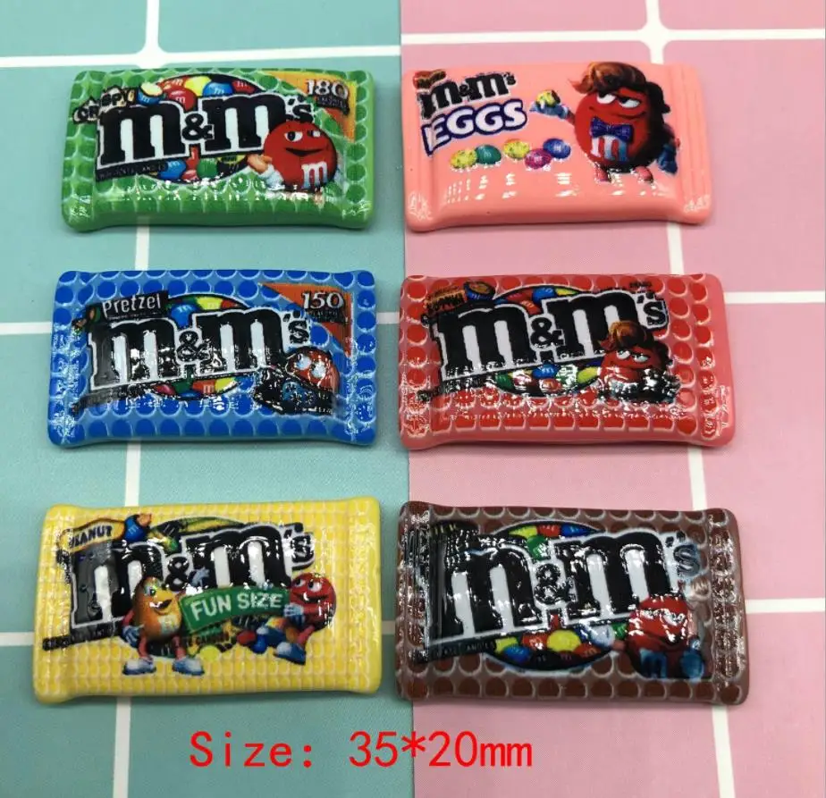 mix color 100PCS Каваи смолы M бобы шоколадные конфеты кабошоны украшения для скрапбукинга Diy - Цвет: mix color 100PCS