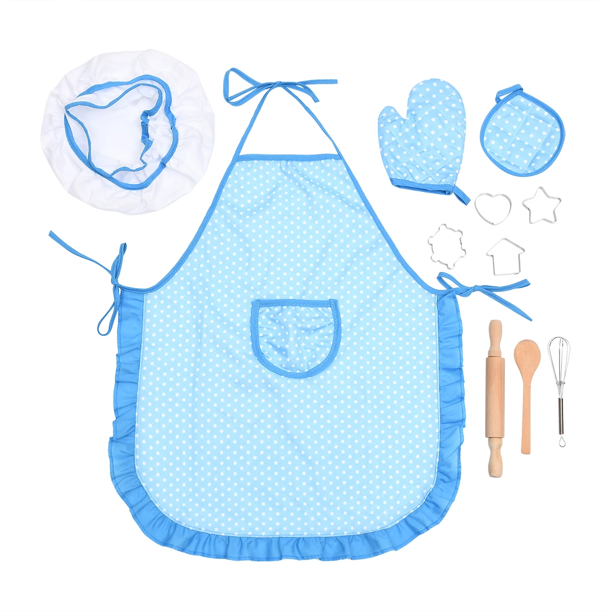 11 предметов игровой набор для детей "Кухня и выпечка" для девочек. Новинка. В комплекте: шапочка и фартук для кулинара.