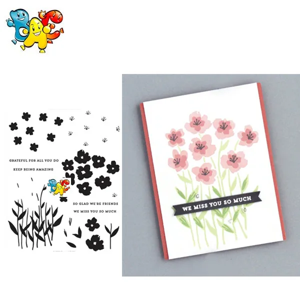 Прозрачный цветок прозрачные штампы для скрапбукинга изготовления карт