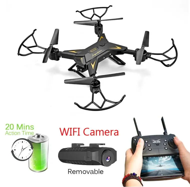 

KY601S RC Helicopter Drone with Camera HD 1080P WIFI FPV Selfie Drone Professional Foldable Quadcopter about 20mins Battery Life