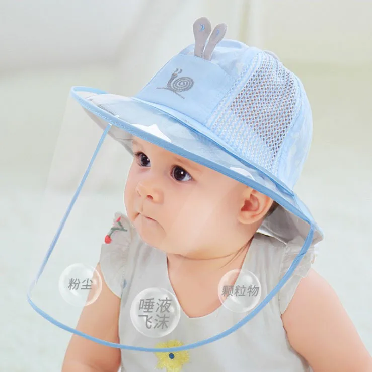 

Baby Hat Summer Helmets Children Thin Paragraph Breathable Mesh Prevent Droplets Of Saliva Isolation Cap Baby Sunscreen Cap