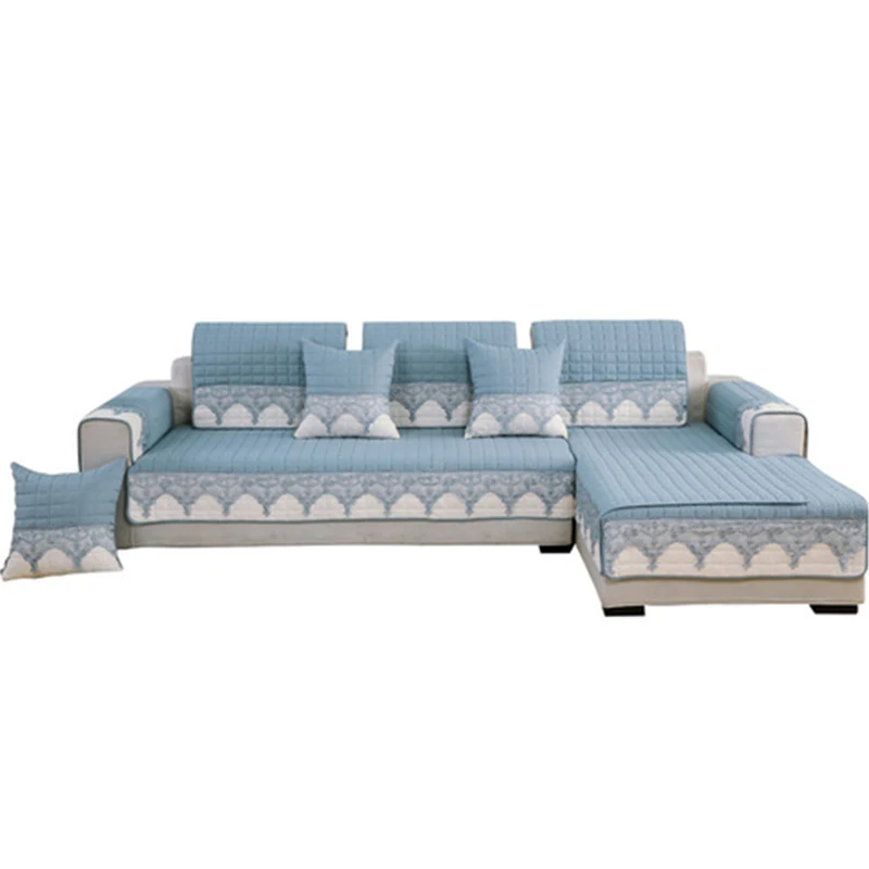 Тканевый Простроченный чехол для дивана гостиной однотонный грязеотталкивающий