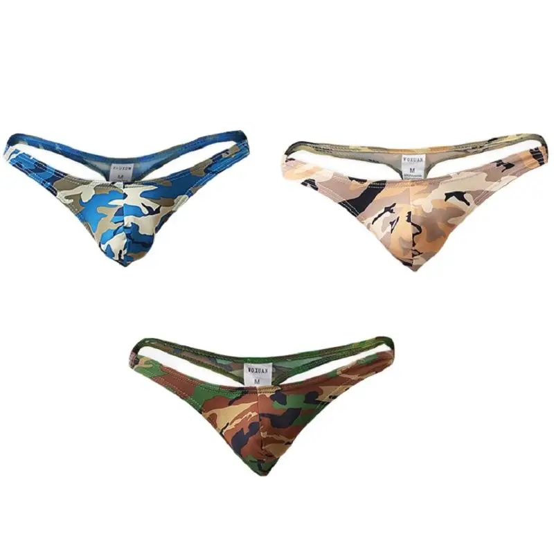 Мужские камуфляжные стринги удобное нижнее белье дышащие невидимые Т-образные