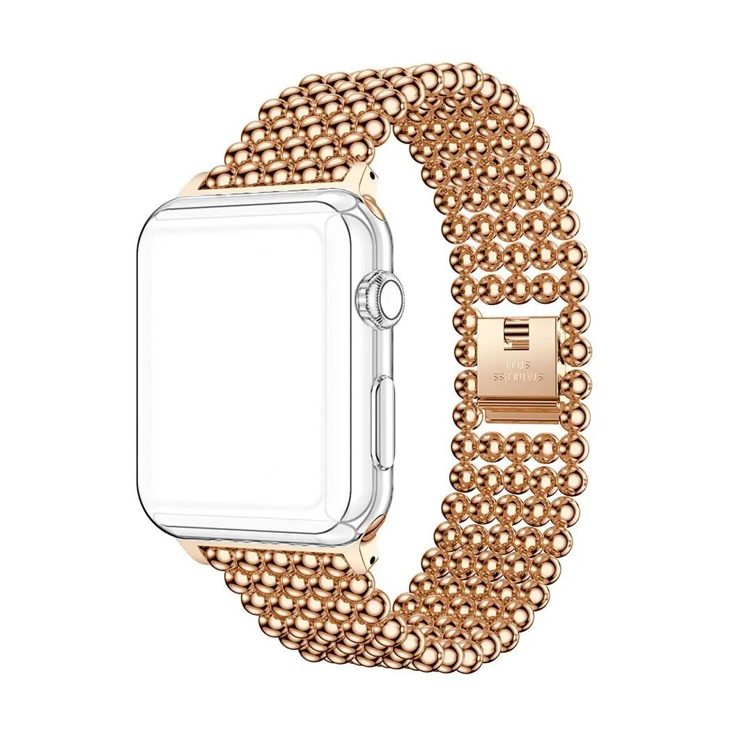 rose-gold Ремешок из нержавеющей стали для часов Apple Watch, 42 мм, 38 мм, 40 мм, 44 мм, серия 5, 4, ремешок Correa iWatch, ремешок 3, 2, 1, женский браслет pulseira - Цвет ремешка: rose-gold
