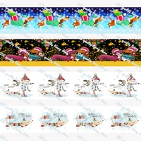 wl 1%e2%80%98%e2%80%99christmas dachshund dog print grosgrain ribbon diy suitable for hair bow party decoration gift packaging animal collar