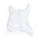 Musiclily Pro 11-Hole Round angle HSS Guitar Strat Pickguard для СШАмексиканской Stratocaster открытый звукосниматель, 3Ply White