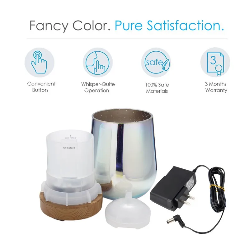 

Ultrasonic Air Humidifier Aroma Diffuser Aromatherapy Essential Oil Diffuser with Colorful Night Lamp for home
