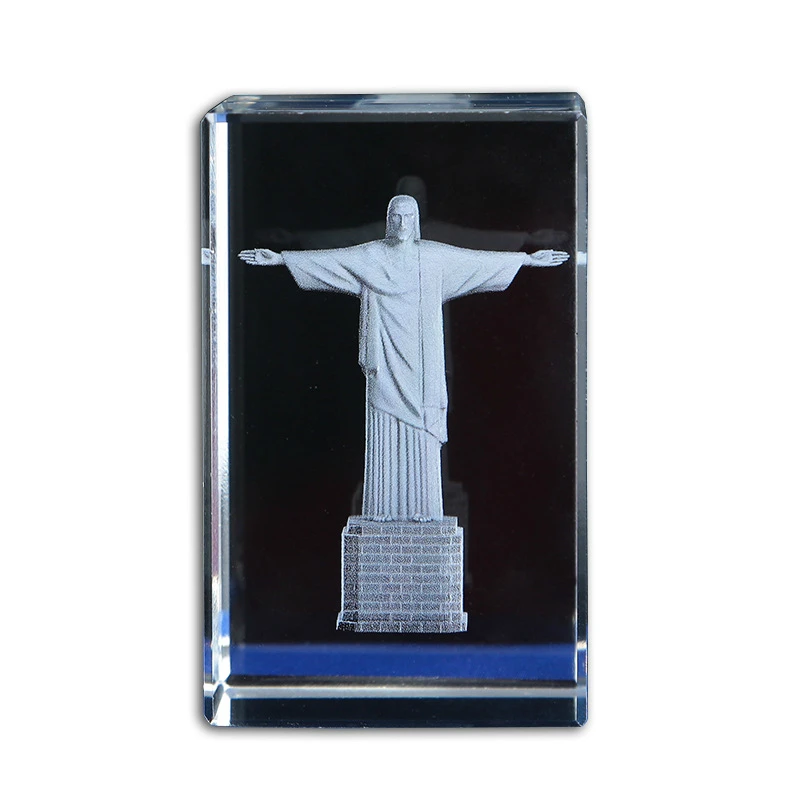 

Brazil Rio Icon Crystal Inner Carving Model Christian Home Decoration Holiday Gift Cristo Redentor