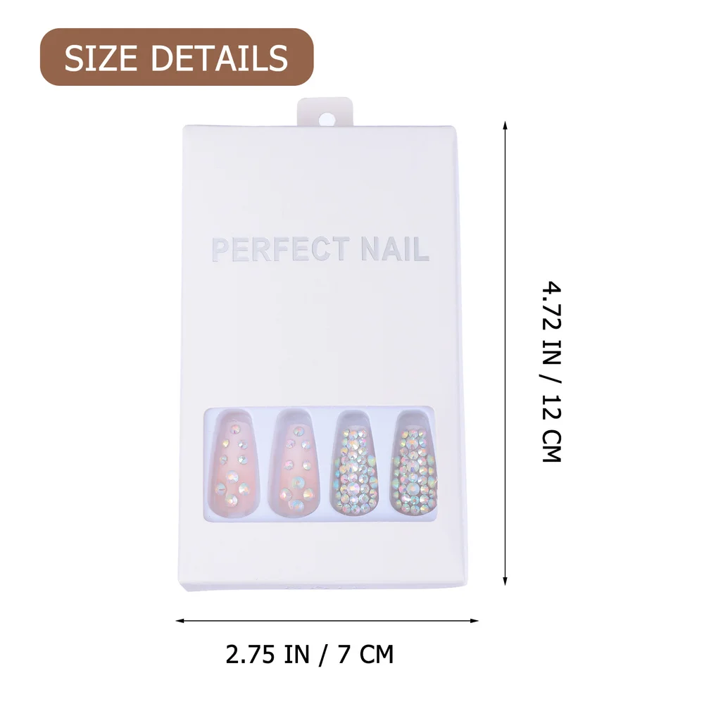 

24pcs Ballet Gradient Fake Nails False Nails Fingernail Decor Supplies