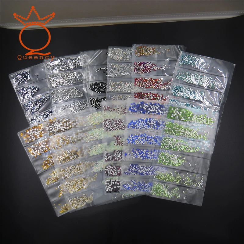 1728 шт инструментов для ногтей Стразы смешанные Серебряный набор рисования с