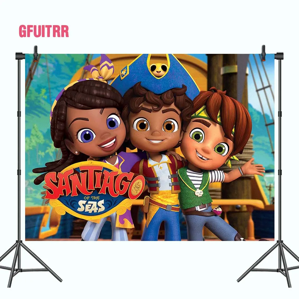 GFUITRR пиратский Сантьяго фото фон Дети День Рождения фотография фон пользовательский мальчик спальня баннер постер