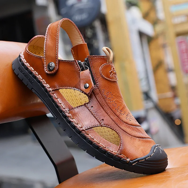 

Sandalias For Man Zandalias Hombre Outdoor Sandals Men Sandalias Transpirables Summer Beach Male Leather Sandalia Rasteira