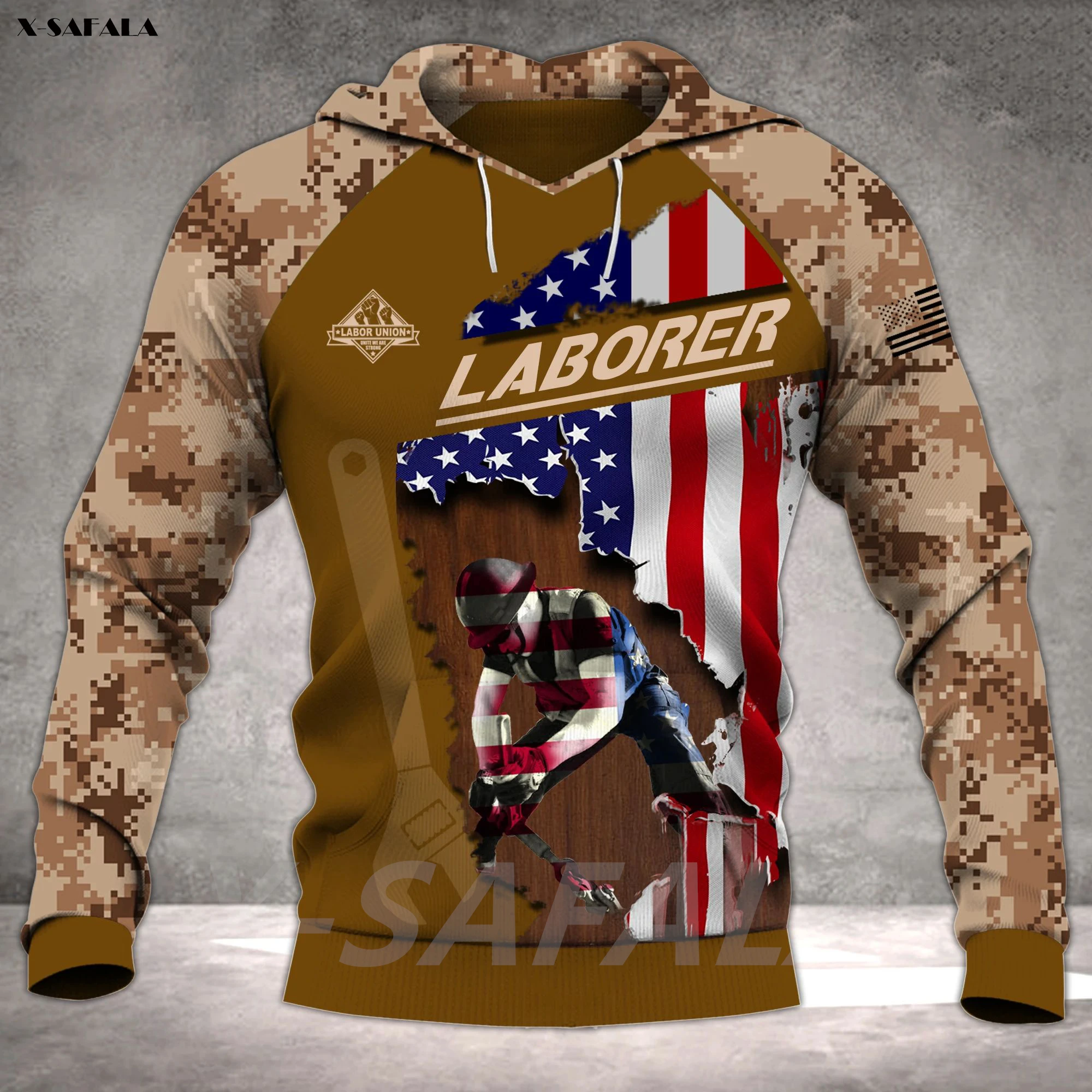 

LABORER Create The World Jobs 3D Printed Hoodie Man Female Zipper Pullover Sweatshirt Hooded Jersey Streetwear Tracksuits