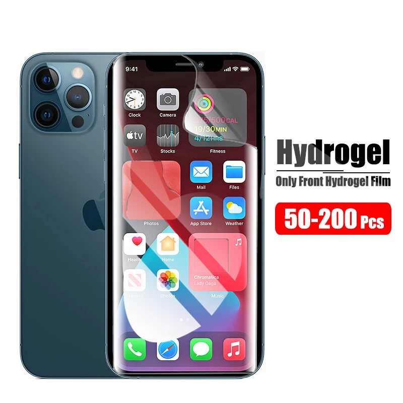 

50-200Pcs Hydrogel Film On For Apple iPhone XS Max XR X 11 12 Pro 6 6S 7 8 Plus SE 2020 Screen Protector Front Protection Film