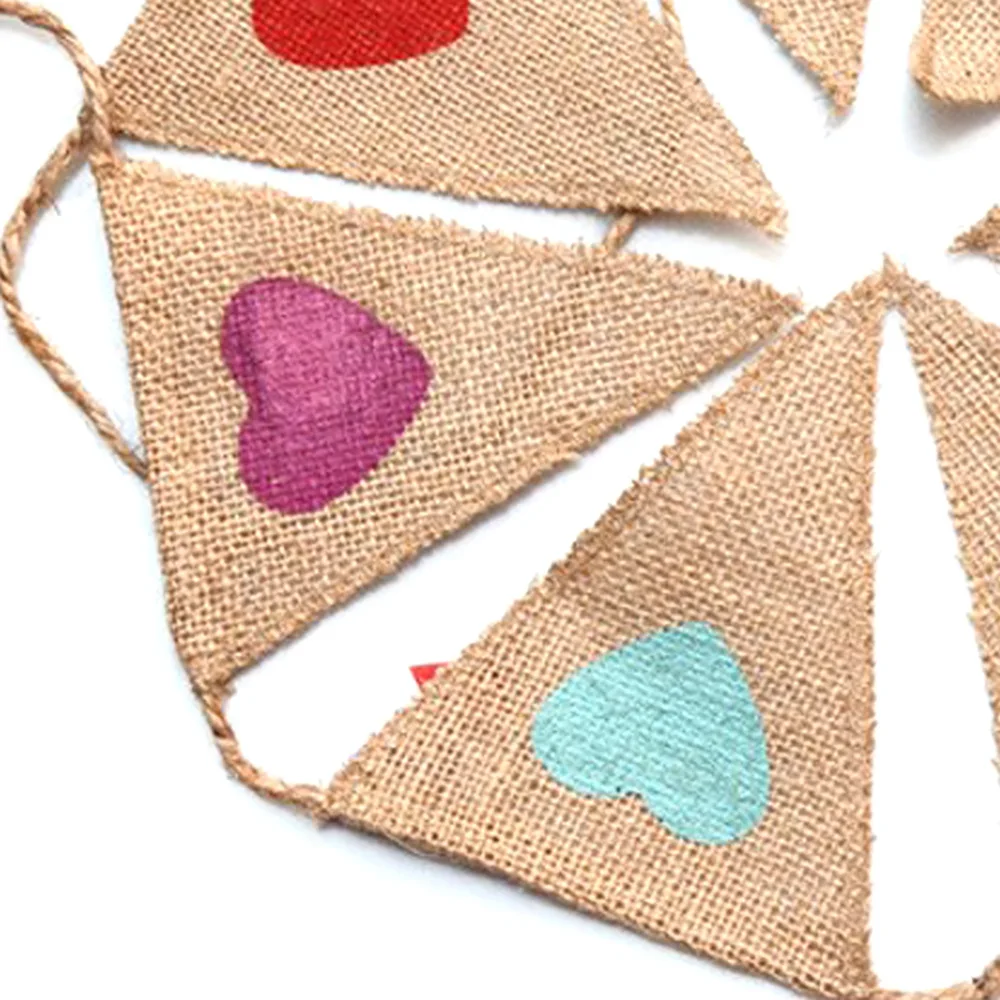 Баннер с радужными сердечками и льняным флагом висячая джутовая гирлянда для