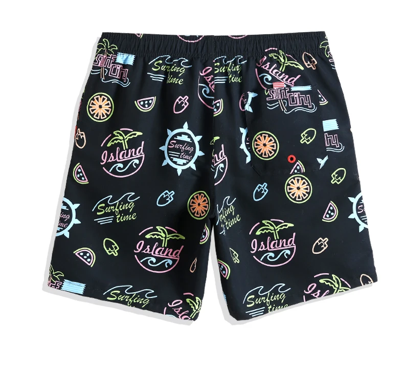 QIKE New Beach shorts Swimsuit Quick dry surfing Floral Joggers Solid Printed Hawaiian bermudas plus size briefs mesh