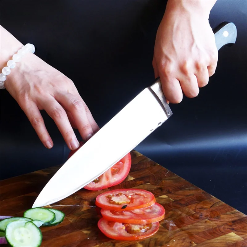 

Hot 5Pcs/set Stainless Steel Kitchen Knives POM Black Handle Bread Chef Knives Slicing Utility Paring Knife Multi Cooking Tools