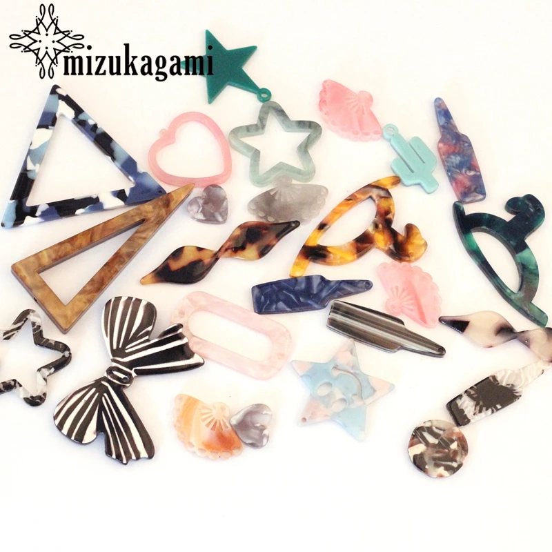 

Acetic Acid Resin Charms Pendants Random Mixing Charms Pendants For DIY Earrings Jewelry Making Accessories