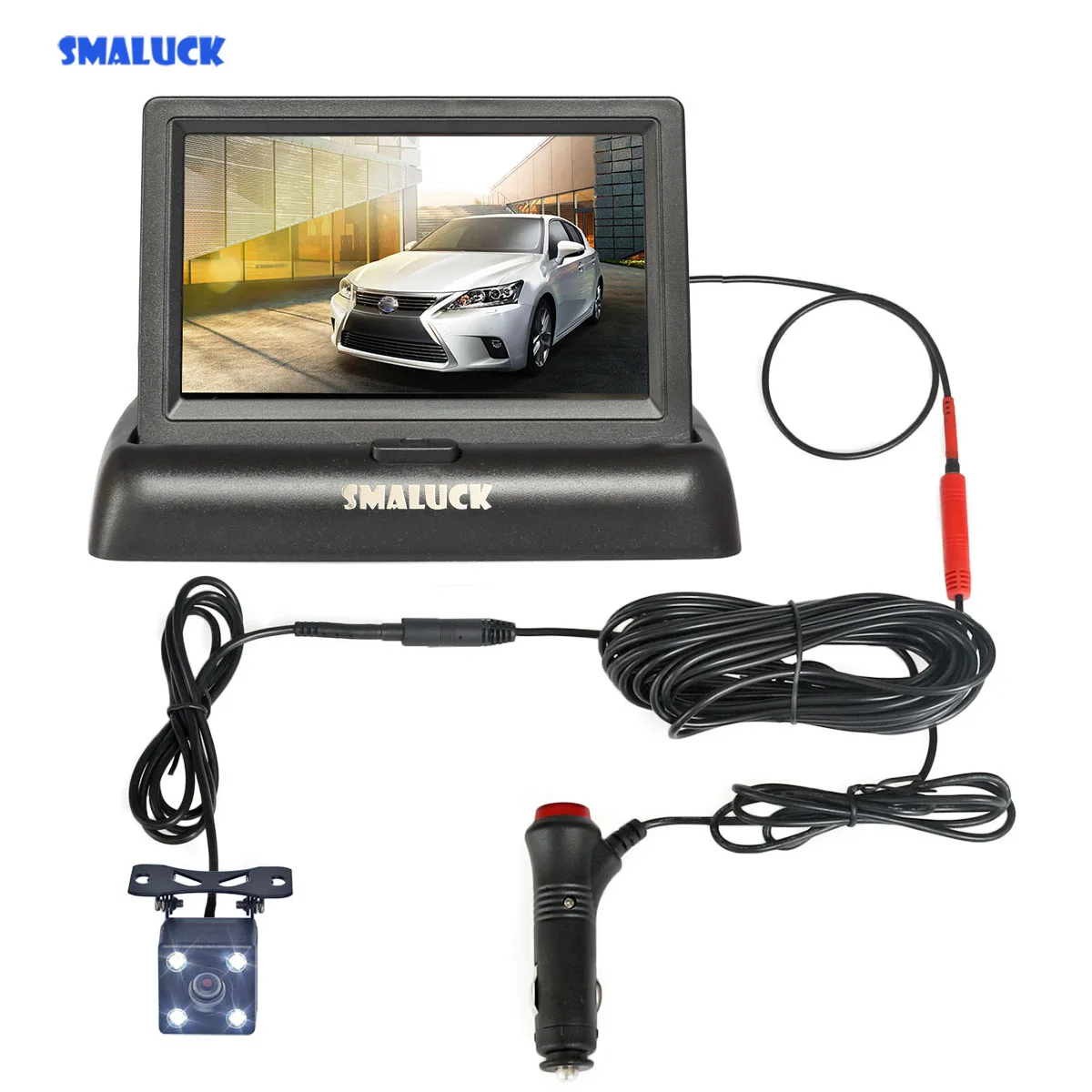 

SMALUCK 4,3 "мягкие тонкопленочных транзисторах на тонкоплёночных транзисторах ЖК-дисплей автомобильный монитор автомобиля зеркало заднего вида резервного копирования автомобиля Камера парковки Системы автомобиля Зарядное устройство