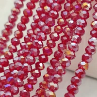 2 3 4 6 8mm faceted flat red glass czech crystal beads round loose spacer beads for jewelry making diy bracelet accessories
