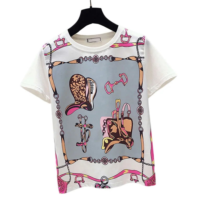 

Plus Size Women T-Shirt 2021 Summer New Short Sleeve Loose Casual Print Tops T-Shirt Fashion O-Neck Female T-Shirt LJ3077