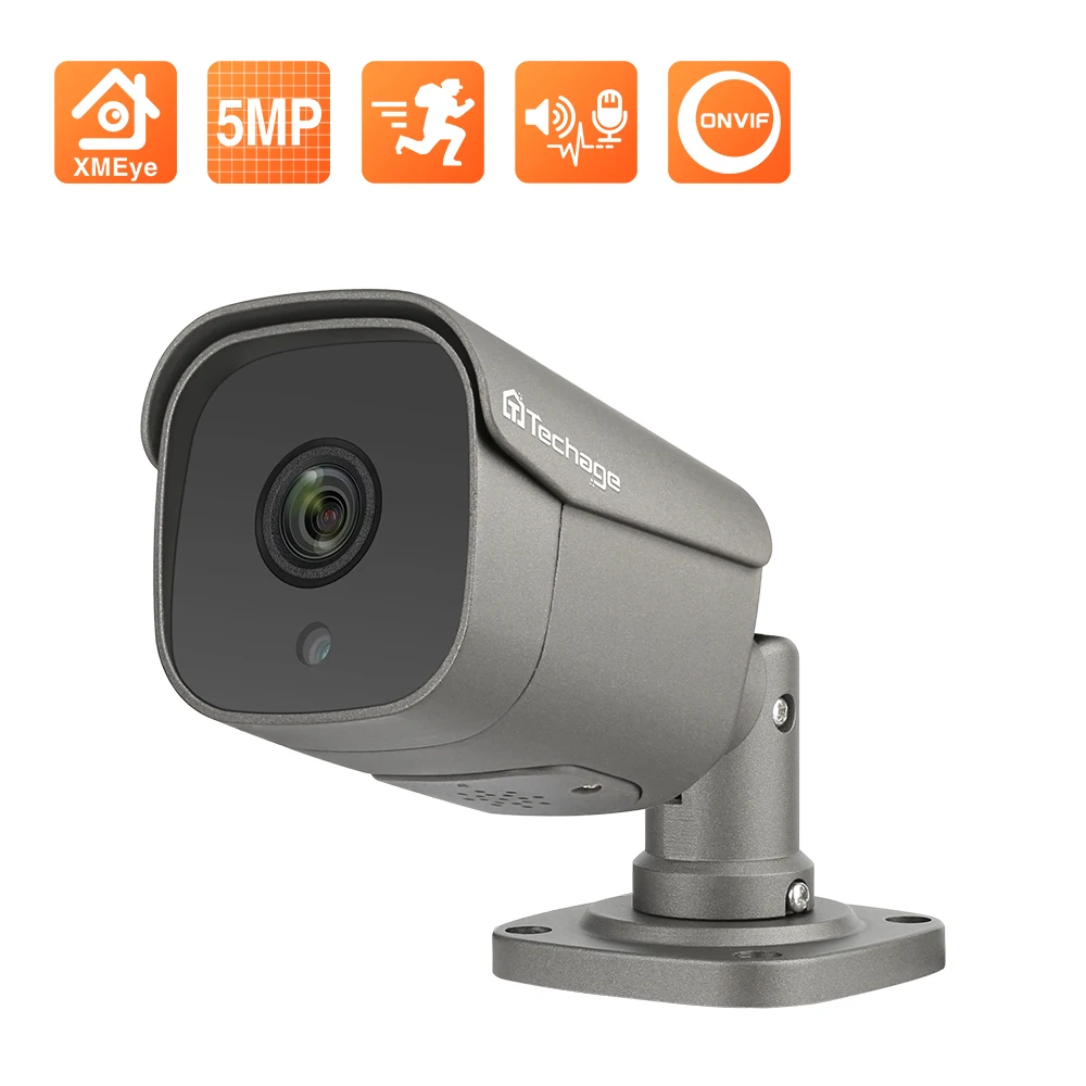 Techage Full HD 5MP POE IP-камера Smart AI камера безопасности Наружная водонепроницаемая