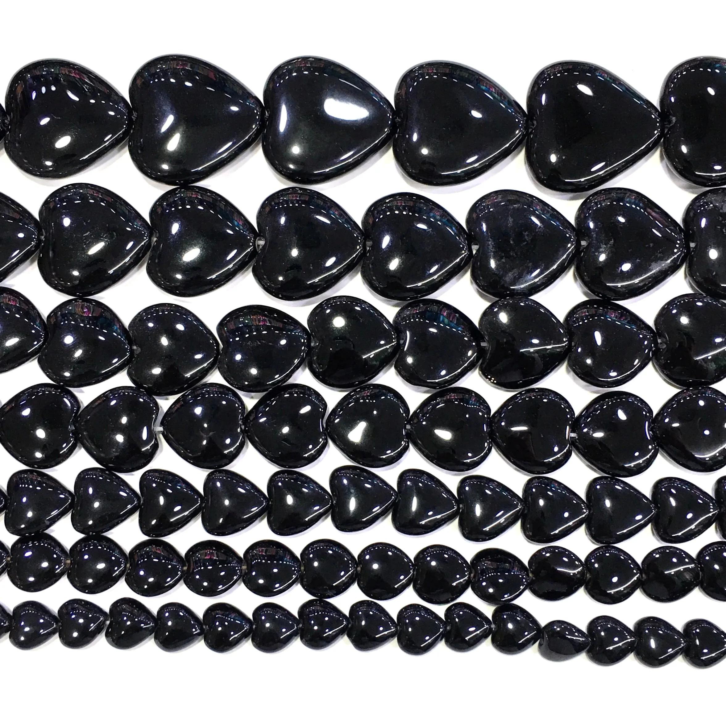 Бесплатная доставка бусины россыпью в форме сердца из натурального черного