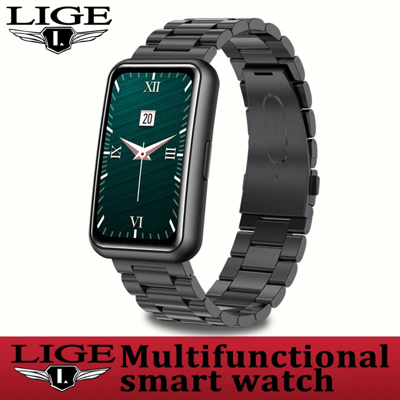 

LIGE Smart Watch Men Full Touch Sports Fitness Tracker Heart Rate Blood Pressure Sleep Smart Clock Ladies Men smartwatch+Box