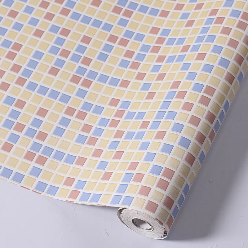 

Mosaic Wallpaper Waterproof Tile Stickers Plastic Vinyl Self-Adhesive Wall Papers Kitchen Bathroom Wall Stickers Home Decor