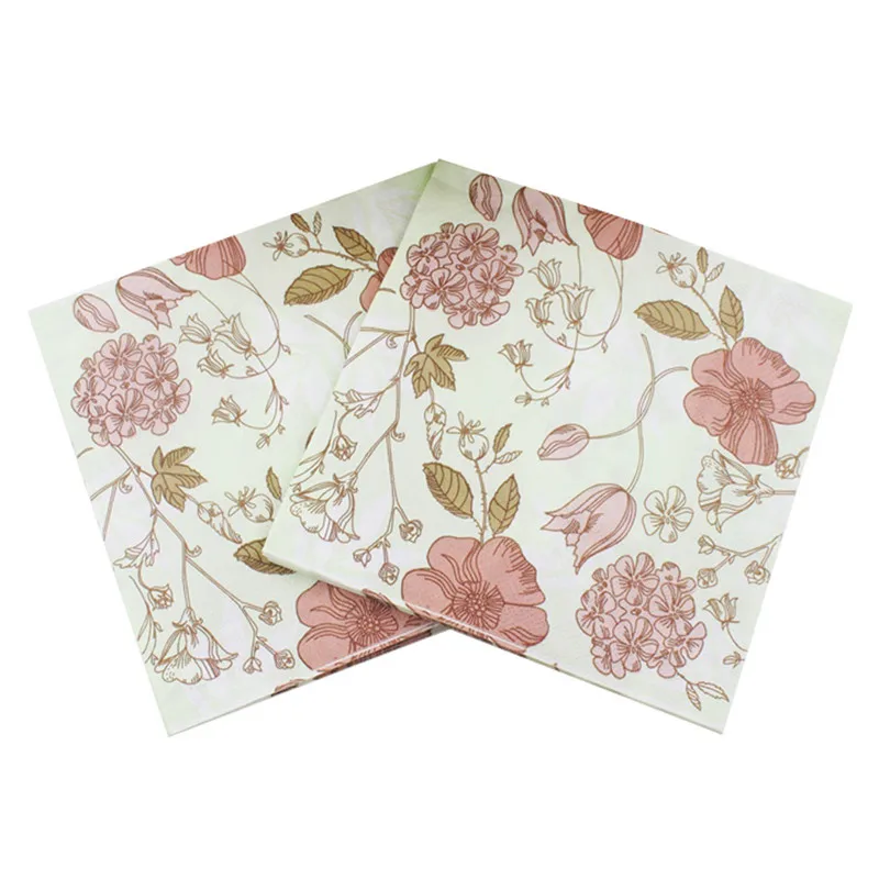

Bloosm Rose Floral Flower Flamingo Theme Paper Napkins Tissue Napkins Decoupage Decoration Festive Party Supplies