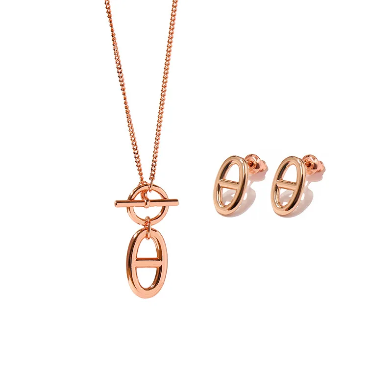 Женский комплект из колье и серёг нержавеющей стали | Украшения аксессуары