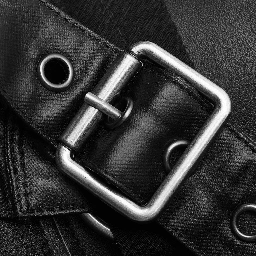 Punk Retro Shuttle Leather Metal Bumping Nails Stage Performace Cloak Classic black Warrior Men Long Cape PUNK RAVE WY-1106DPM | Мужская
