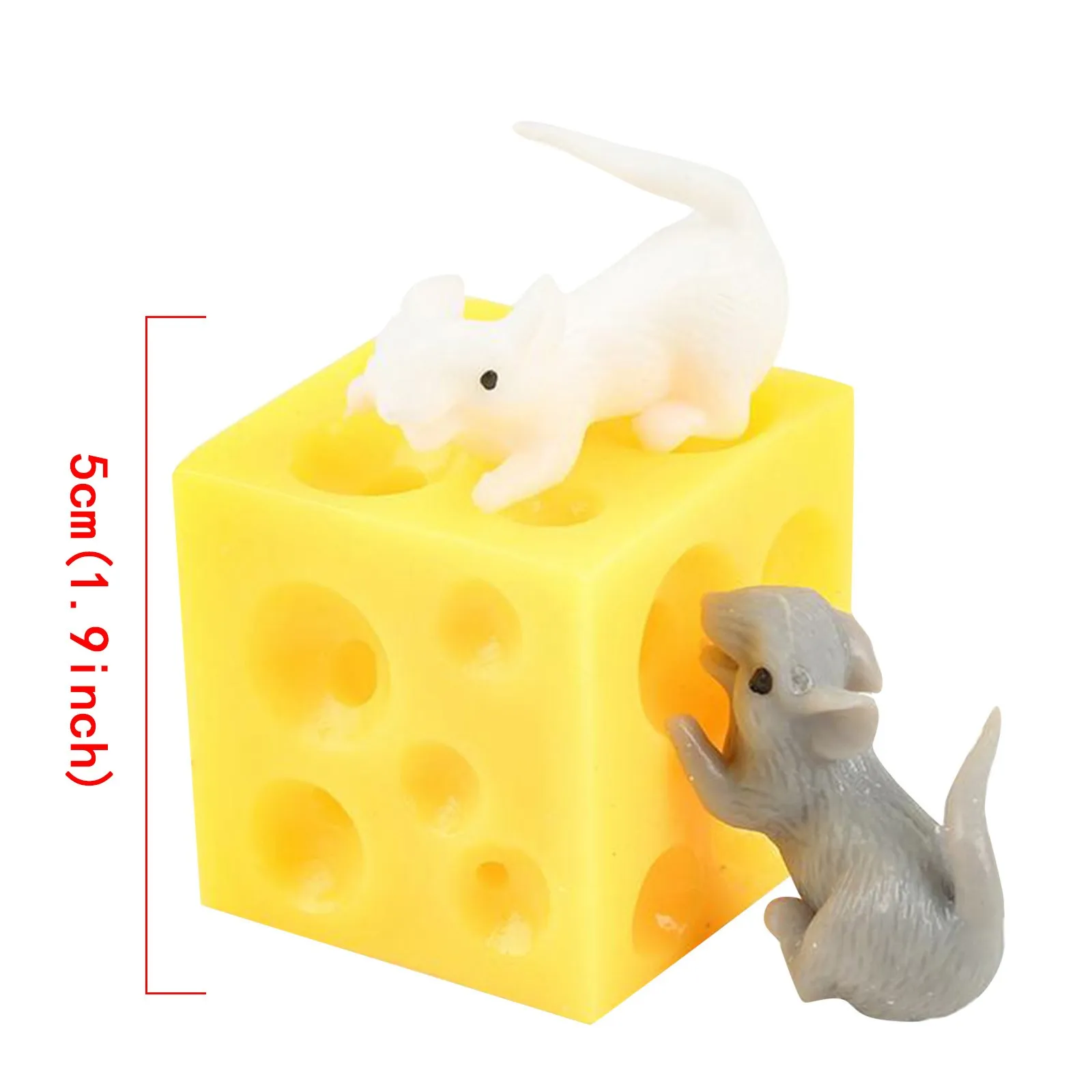 

Mouse and Cheese Toy Sloth Hide and Seek Stress Relief Toy 2 Squishable Figures And Cheese Block Stressbusting Fidget Toys
