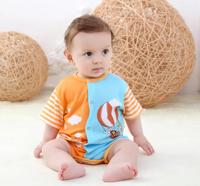 

Комбинезон детский, хлопковый, с коротким рукавом, лето 2020