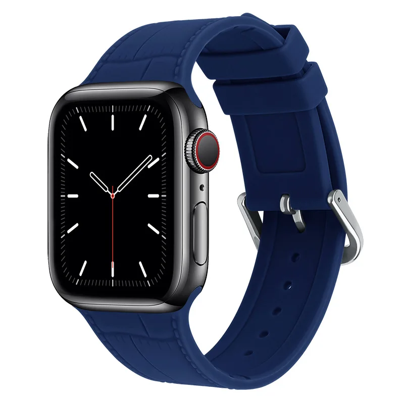 For Apple Watch band 44mm 40mm 45mm 41mm 38mm 42mm 44 42 38 40 45 mm watchband bracelet iWatch serie 3 4 5 6 se 7 Silicone Strap enlarge