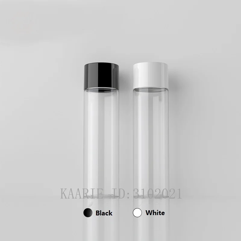 

120ml 30pcs PET Empty Clear Cosmetic Refillable Lotion Bottle,DIY Portable Black/White Double Layer Lid Makeup Liquid Package