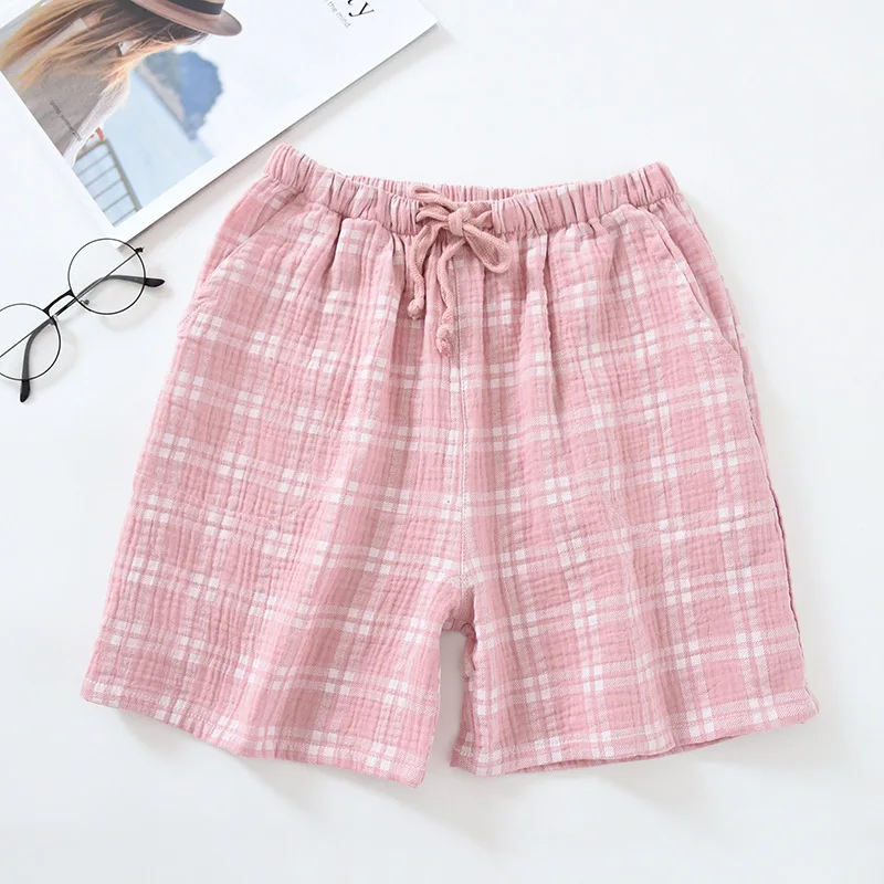 Пижама для пары Fdfklak летние женские хлопковые марлевые шорты повседневные