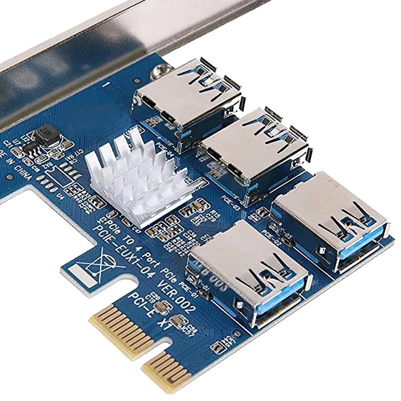 NEW-4Pcs PCI-E Express 1X к 16X Riser 009S Адаптер для карт PCIE 1 к 4 слота для мультипликатора порта для майнинга биткоинов BTC от AliExpress RU&CIS NEW