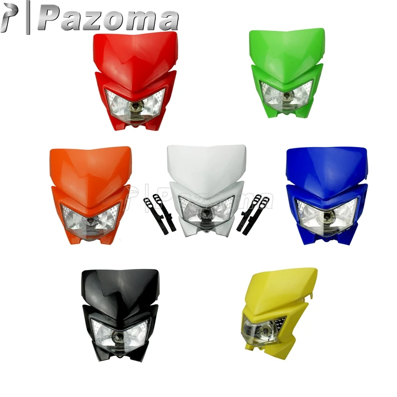 Для уличным Мотокросс двойной Спорт, обтекаемые фары для Kawasaki KMX KX KLX KLR KLE ZZR KDX 110 125 140 250 300 450 650 WR