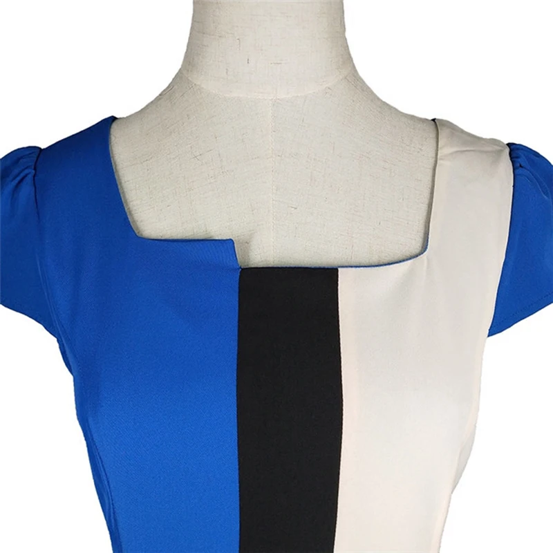 Женское винтажное платье составного кроя элегантное осеннее с круглым вырезом