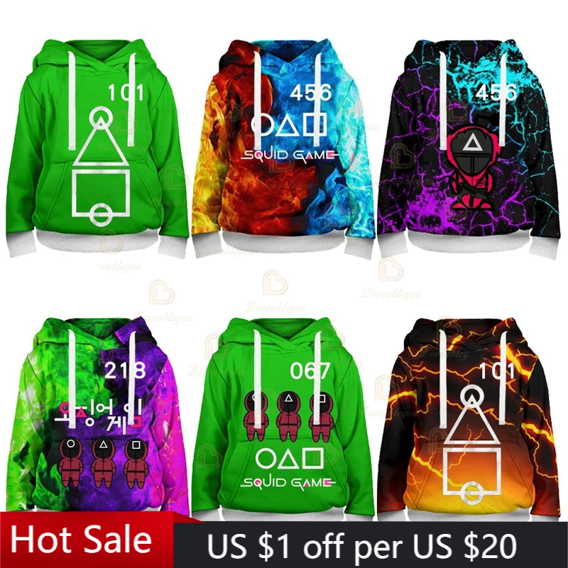 

Unisex TV Squids Game Hoodie Outerwear Zipper Jacket SquidGame TV Fans Hoodie Men/Women Hip Hop Streetwear