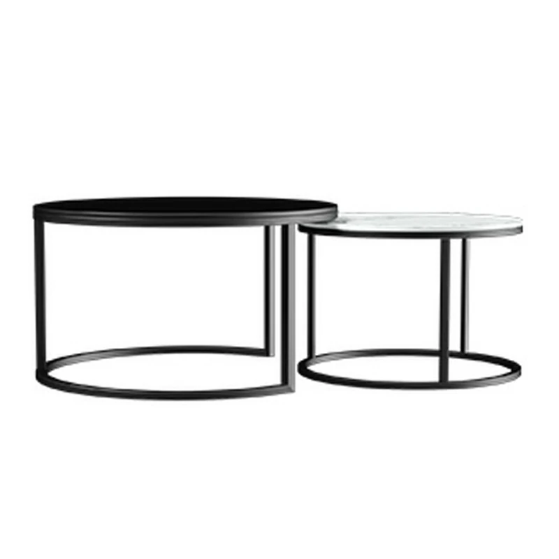 

Nordic tea table simple modern creative small family living room light luxury round table combination small tea table