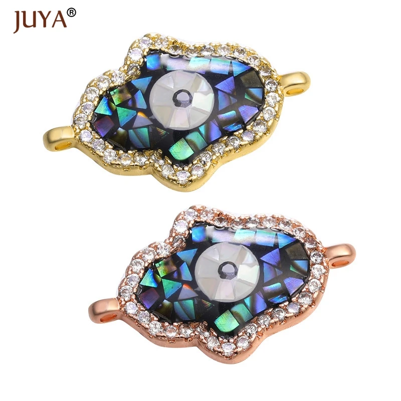 Fashion High Quality Copper Micro Pave Zircon Rhinestone Evil Eye Charms Connectors Jewelry Making Findings | Украшения и
