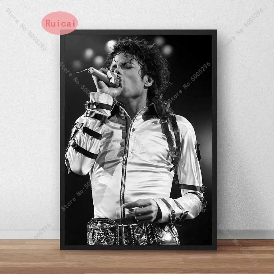 Постер Майкла Джексона звездного певица настенное искусство черно-белая картина