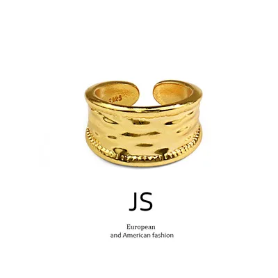 

Personality Wide Gold Ring For Women Originality Opening Ring Korean Version Fashion Gorgeous Street Photography Style 2021